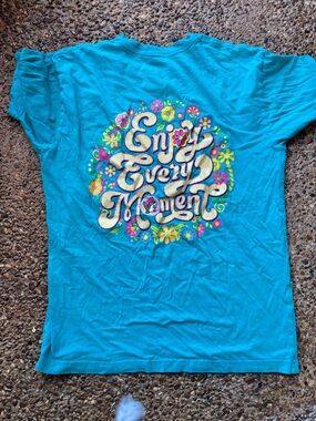 Women’s Turquoise Long Sleeve Graphic Tee - Enjoy Every Moment